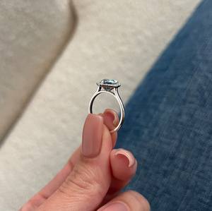 2.02CT Blue VS1 Heart Cut Lab Grown Anillo de propuesta de diamante de lujo 14K Oro amarillo Fino Halo Anillo de fiesta de compromiso para boda - Product Image 2