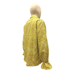 Camisa <span class=keywords><strong>de</strong></span> Manga Larga Estilo Hippie Vintage para Hombre, Diseño Psicodélico Amarillo con Estampado <span class=keywords><strong>de</strong></span> Remolinos, Ideal para Halloween y Festivales <span class=keywords><strong>de</strong></span> Música - Product Image 5