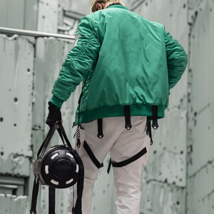 Veste d'hiver personnalisée pour hommes, vêtements de travail noirs, duvet avec col à capuche et multi-poches Techwear Design Streetwear, vêtements en toile - Product Image 5