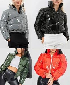 Blouson aviateur personnalisé OEM pour femme, court, en duvet de canard, imperméable, doublure en fourrure écologique, logo personnalisé - Product Image 1