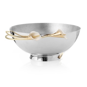 Cuenco de Metal Hecho a Mano para Servir, con Base Elevada, para Uso en el Hogar, Cocina, Hotel, Restaurante, Decoración del Hogar - Product Image 1