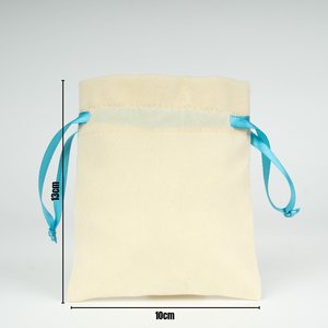 Velvet Rose <b>Drawstring</b> <b>Pouch</b> Turquoise Ribbon 4 5 (10 13 Cm) Screen Printing Finish Embroidery Logo for Gemstones Necklaces - Product Image 4