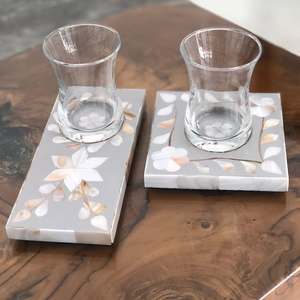 Artisan <b>Mother</b> of Pearl Coaster Set Polished Shell Drink Pads Cup Mats for Luxury Dining Rooms Hotels & Modern Table Styling - Product Image 3