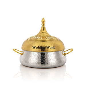 Marmite à double paroi en acier inoxydable, qualité supérieure, fait main, casserole classique, élégante, nouvelle vente en gros, chauffe-plats en métal - Product Image 2