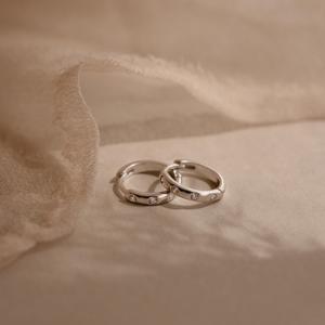 Huggies Designer 925 Silver & <b>Gold</b> Coated Crystal <b>Hoop</b> Earrings Dainty Rose <b>Gold</b> Jewelry for Party Gift Her - Product Image 4