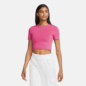 เสื้อยืดครอปสำหรับผู้หญิงเสื้อยืดครอปผ้าฝ้าย100% ดีไซน์ล่าสุด - Product Image 3