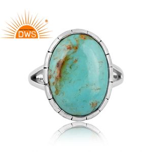 Anillo Oxidado de Plata de Ley 925 Hecho a Mano con Turquesa Natural Kingman para Mujer - para Diferentes Ocasiones - Product Image 2