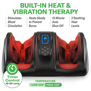 Control remoto inalámbrico Relajación Vibración y sangre rodante Masajeador de pies Shiatsu Masajeador de pies con barra ajustable 360 - Product Image 3