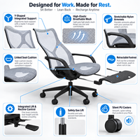 Fauteuil de bureau de direction de luxe inclinable avec repose-pieds, dossier haut, idéal pour la détente des managers et les espaces de travail privés