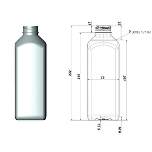 Botella de agua de plástico PET transparente angular de alta calidad de 1000ml OEM opciones al por mayor para uso directo de leche precio bajo en Turquía - Product Image 3