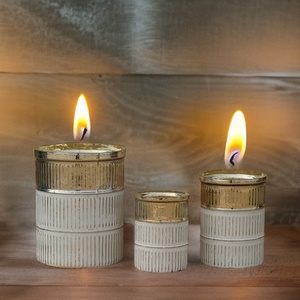 Vela Votiva de Vidrio Art Deco Recta y Ligera de 3-5 Pulgadas, Hecha a Mano, de Combustión Lenta para Decoración del Hogar Única - Diwali Navidad - Product Image 2