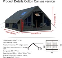 Tienda de aire para acampar al aire libre, tienda de cabina inflable portátil, parque familiar de gran espacio, a prueba de viento, impermeable para exteriores