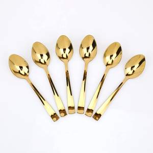 Ensemble de cuillères en acier inoxydable doré de qualité supérieure, couverts plaqués or de luxe pour dîner, dessert et cadeaux - Product Image 6