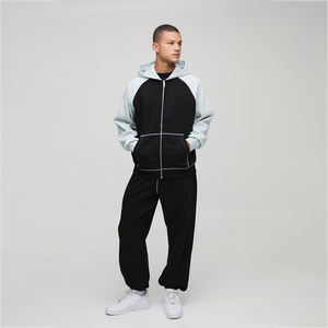 Nouveauté 2025 Survêtement pour homme 100% coton avec cordon de serrage, logo imprimé DTF personnalisé, couleur unie, streetwear, ensemble 2 pièces - Product Image 4