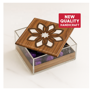 Boîte à mouchoirs de luxe en bois d'acacia Arabix, faite à la main, design arabesque islamique, couvercle en bois pour mouchoirs, décoration pour la maison pendant le Ramadan - Product Image 3