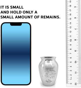 Urne commémorative gravée de souvenir décorative en acier inoxydable personnalisée pour la perte d'enfants d'urnes en argent de taille personnalisée - Product Image 2