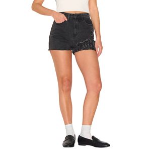 Short décontracté taille haute pour femmes respirant Bermuda bouton dentelle été essentiel-conception universellement flatteuse Techniques lavées - Product Image 3