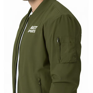 Veste bomber d'hiver pour homme en satin sur mesure en gros, logo sur le devant, coupe-vent, respirante, couleur personnalisée, toutes les tailles disponibles - Product Image 5