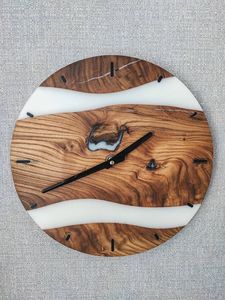 HORLOGE MURALE POST EPOXY MEILLEURE Qualité En Bois Résine Époxy Horloge Murale Fabriqué À La Main En Bois Résine Époxy Horloge Murale Wholes - Product Image 5