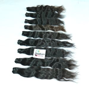 Extensions de cheveux humains indiens vierges non traités, ondulés, style naturel, double trame, couleur naturelle noire, extensions malaisiennes - Product Image 1