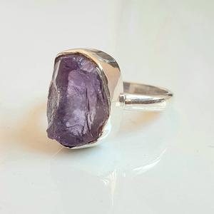 925 Silver Raw <b>Amethyst</b> <b>Rings</b> Handmade Luxury Design <b>Gold</b> Plating Unique Natural Gemstone Jewelry for Christian Religious Use - Product Image 5