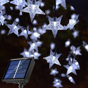 Catena Luminosa Natalizia a Forma di Stella con 20 LED, 3m, Ricarica Solare, Corpo in Plastica - Product Image 1