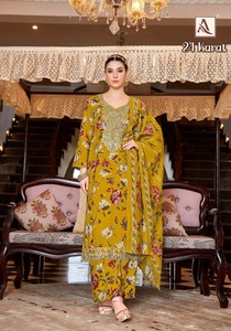 Tela Paquistaní Alok de Rayón Viscosa de 24 Quilates, Elegante, Hasta la Rodilla, Corte Regular, para Salwar Kameez, Fiestas y Bodas - Product Image 2