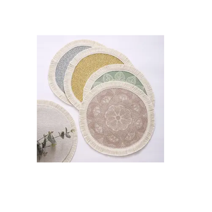 Conception personnalisée faite à la main Boho coton macramé manique frange macramé bougie caboteur tissé napperon pour boire du café - Product Image 6