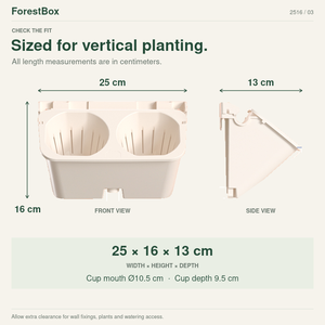 ForestBox 2516 Modulo Base per Fioriera <span class=keywords><strong>da</strong></span> Parete con 2 Tasche per Piante, per Giardini di Erbe e Fiori <span class=keywords><strong>Fai</strong></span>-<span class=keywords><strong>da</strong></span>-<span class=keywords><strong>Te</strong></span> ed Espansione - Product Image 3