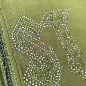 Sudadera con capucha y cremallera para hombre, estilo profesional, con pedrería, 100% algodón, invierno, personalizada, al por mayor, alta calidad - Product Image 4