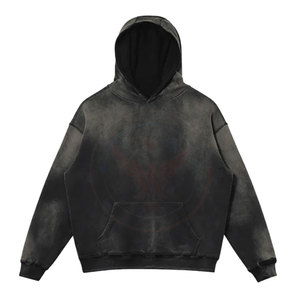 Sweat-shirts à capuche décontractés d'hiver de qualité supérieure, grande taille, effet délavé, personnalisables, design sur mesure, pour hommes, en polyester/coton - Product Image 1