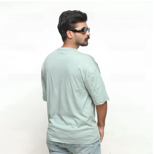 เสื้อยืดผู้ชายสีดำคอตตอนบ็อกซี่ฟิต100% คอตตอนสั่งพิมพ์ลาย - Product Image 5