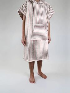 Hooded Surf Poncho <b>Changing</b> <b>Robe</b> Swimming Pool Change <b>Beach</b> Towel 100% Organic Cotton Sporty Long Sleeve - Product Image 3