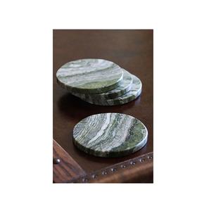 Precio asequible 100% Posavasos de mármol con borde de latón Lujo de calidad superior Venta al por mayor Posavasos de mármol Uso de artículos de Mesa para el hogar - Product Image 4