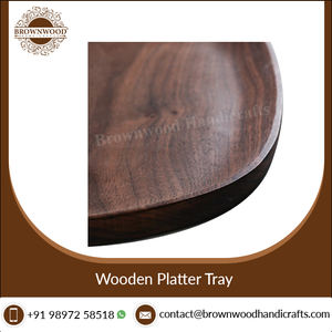 Assiette en bois d'acacia de logo personnalisé gratuit de haute qualité plateau de service en bois de vente chaude plateau de service décoratif pour la maison hôtel - Product Image 3