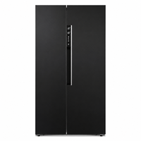 Réfrigérateur côte à côte noir à contrôle électronique No Frost de 458L/520L, grande capacité, idéal pour la maison, la cuisine et l'hôtellerie