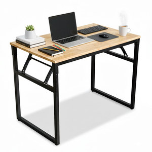 Modern <b>Folding</b> Wood <b>Desk</b> 100x60cm Rubberwood SPD68154 - Product Image 1