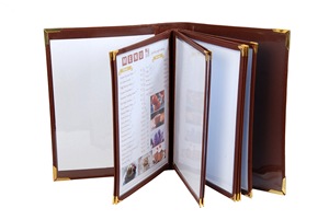 Prix direct usine, vente en gros, couverture de menu en cuir véritable de marque ADORA, format rectangulaire A4, finition de qualité, modèle ADAMC-0140 pour - Product Image 2