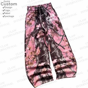 ชุดเซ็ตเสื้อฮู้ดดี้และกางเกงขายาวผ้าฟลีซคอตตอน 100% สไตล์วินเทจสตรีทแวร์ ลายพรางต้นไม้สีชมพู แบบโอเวอร์ไซส์ หนานุ่ม สั่งทำพิเศษ - Product Image 6