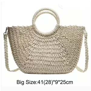 Été Fait à la main pour les femmes Tissage de plage Mesdames Sac de paille Sac de plage enveloppé Crochet Macramé Sacs de plage Direct de Indian Su - Product Image 1