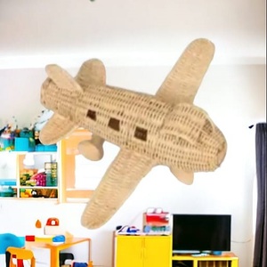 Último precio hermoso estilo natural bambú ratán helicóptero juguete mimbre ratán avión juguete juguetón perfecto para manos pequeñas - Product Image 6