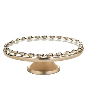 Soporte para tarta de metal pulido brillante de diseño personalizado, soporte para tarta de cumpleaños decorativo de mesa con acabado antiguo - Product Image 1