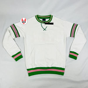 Alpha |   Kapa |   Sweat-shirt Alpha avec broderie grecque, col rond, sur mesure pour femmes |   Sweat-shirt en molleton de coton brodé pour femme de la sororité - Product Image 1