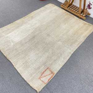 พรมตุรกี ขนาด 4.9x6.1 ฟุต พรมวินเทจ สีเทา พรมขนสัตว์แท้ - Product Image 1