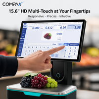 COMPAX ET7 15,6 pouces RK3566 Android 11 HD Écran tactile multipoint AI Balance intelligente avec impression d'étiquettes Écran tactile intelligent Capacité 6/15 kg