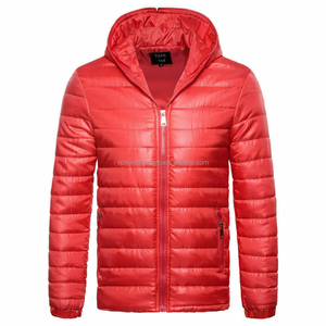 Abrigo de invierno con cuello levantado acolchado para hombre personalizado chaqueta acolchada con capucha con prendas de vestir cálidas tela de lona nuevo diseño - Product Image 1