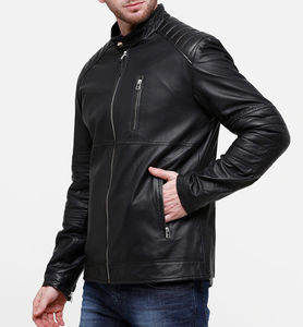 High Quality KADIA Men's Casual Fashion <b>Sheep</b> Skin Leather Jacket Winter Warm Stand Hooded Windproof Cotton Liner HIGH STREET - Product Image 6