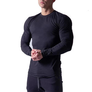 เสื้อยืดออกกำลังกายแบบเรียบง่ายสำหรับผู้ชาย เสื้อรัดกล้ามเนื้อ MMA ชุดว่ายน้ำน้ำหนักเบา ทรงหลวมไหล่ตก ผลิตจากโพลีเอสเตอร์/คอตตอน แห้งเร็ว - Product Image 5