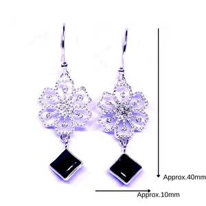 Party Wear Pendiente de hoja de tanzanita de Plata de Ley 925 - Product Image 1