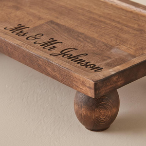 Ensemble de condiments en bois d'acacia fait à la main, écologique et luxueux, avec plateau |   Décoration de cuisine moderne pour la maison, cadeau |   Ensemble de service en bois - Product Image 6